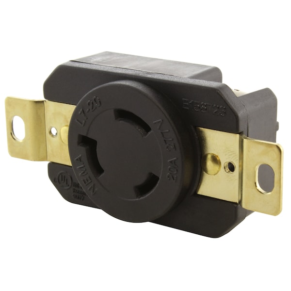 Ac Works NEMA L7-20R 20A 277V Flush Mount Locking Industrial Grade Receptacle - FML720R