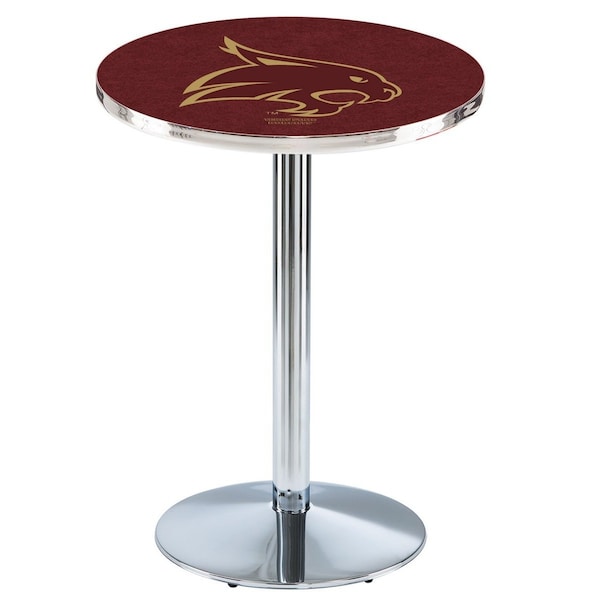 Holland Bar Stool Co 42" Chrome Texas State Pub Table, 36" dia. Top - L214C4236TEXSST