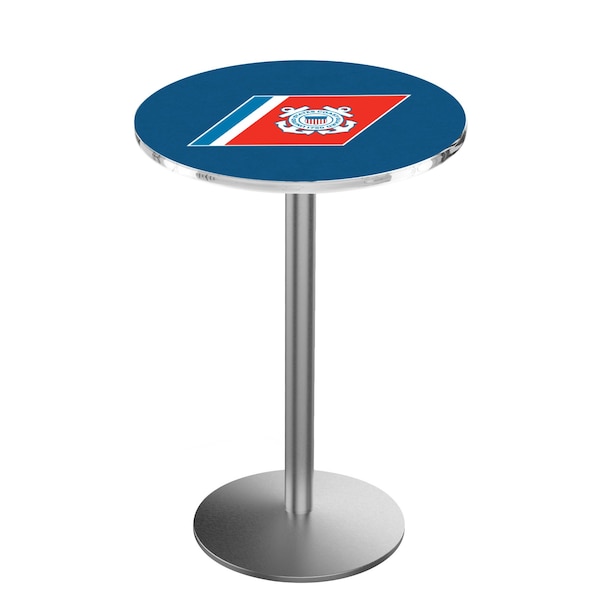 Holland Bar Stool Co 36" Stainless Steel U.S. Coast Guard Pub Table - L214S3628CSTGRD