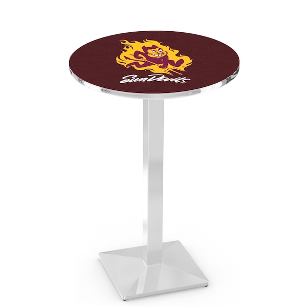 Holland Bar Stool Co 36" Chrome Arizona State Pub Table, Sparky Logo - L217C3628ARIZST-S