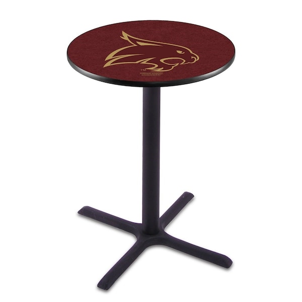 Holland Bar Stool Co 36" Blk Wrinkle Texas State Pub Table, 36" dia. Top - L211B3636TEXSST