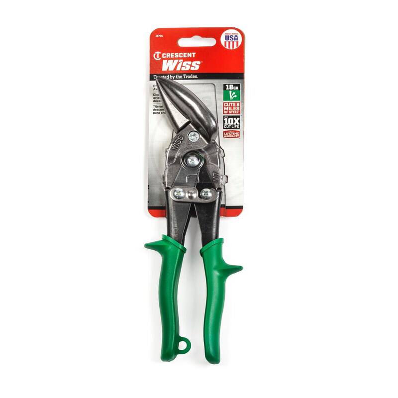 Crescent Wiss 9-1/4 in. Compound Action Offset Straight and Right Cut Aviation Snips - M7R