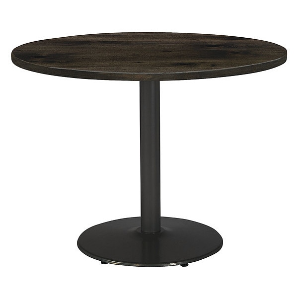 Kfi Round 42 L, 42 W, 29 H, Wood Top, Barnwood - T42RD-B1922BK-LFT-BN