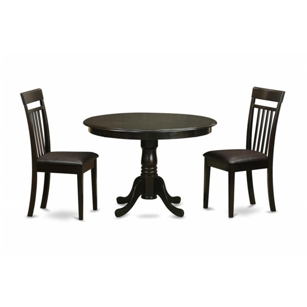East West Furniture 3 Piece Kitchen Table Set-Table and 2 Dinette Chairs - HLCA3-CAP-LC