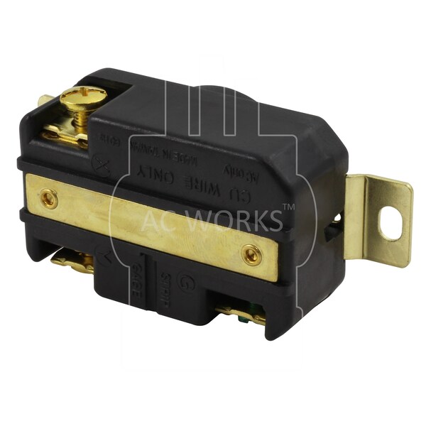 Ac Works 30A, 250V, NEMA L6-30R Flush Mounting Locking Industrial Grade Receptacle - FML630R