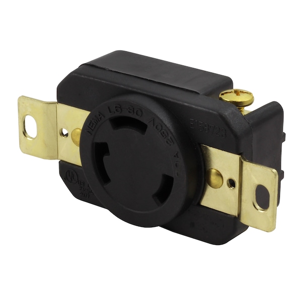 Ac Works 30A, 250V, NEMA L6-30R Flush Mounting Locking Industrial Grade Receptacle - FML630R