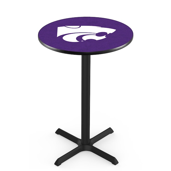 Holland Bar Stool Co 36" Blk Wrinkle Kansas State Pub Table, 36" dia. Top - L211B3636KNSASS