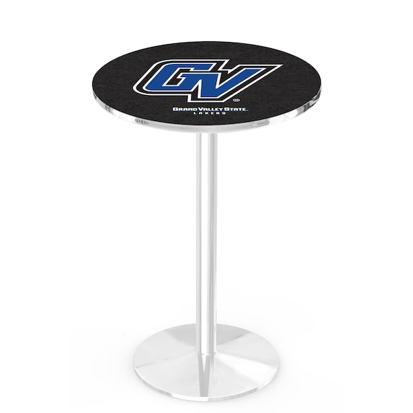 Holland Bar Stool Co 42" Chrome Grand Valley State Pub Table, 36" dia. Top - L214C4236GVSTUN