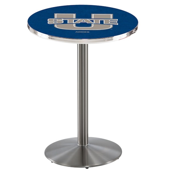 Holland Bar Stool Co 36" Stainless Steel Utah State Pub Table - L214S3628UTAHST