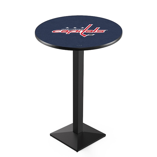 Holland Bar Stool Co 42" Blk Wrinkle Washington Capitals Pub Table, 36" dia. Top - L217B4236WSHCAP