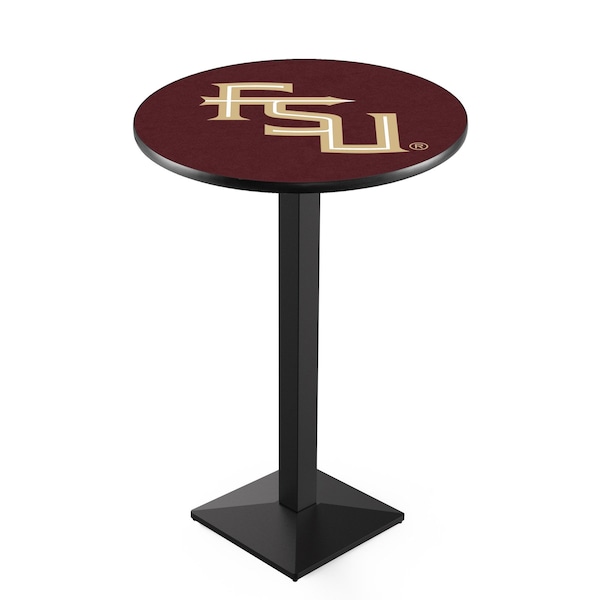 Holland Bar Stool Co 36" Blk Wrinkle Florida State (Script) Pub Table, 36" dia. Top - L217B3636FSU-FS