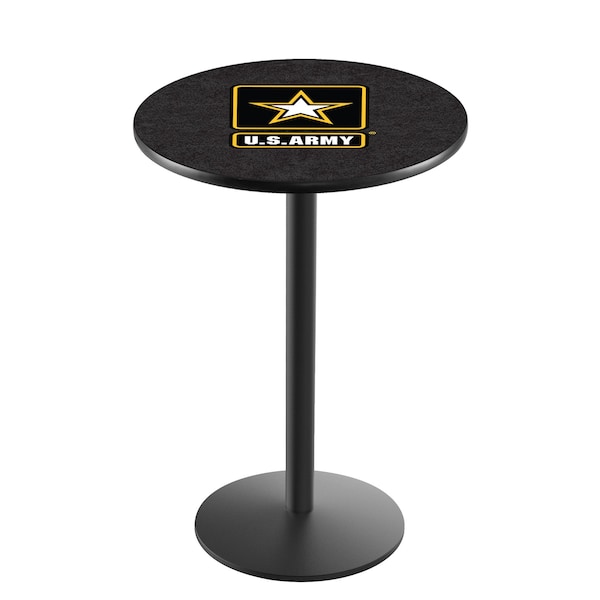 Holland Bar Stool Co 42" Blk Wrinkle U.S. Army Pub Table - L214B4228ARMY