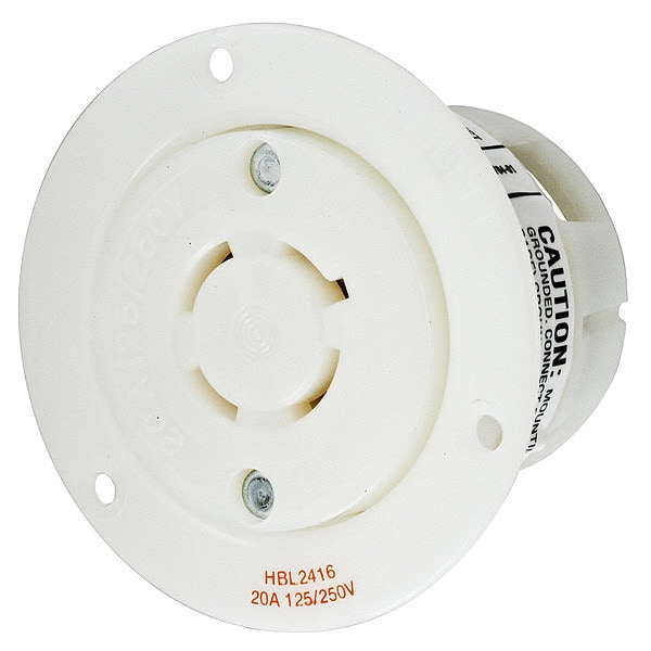 Hubbell 20A Flanged Locking Receptacle 3P 4W 125/250VAC - HBL2416