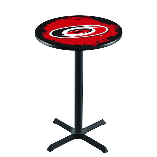 Holland Bar Stool Co 36" Blk Wrinkle Carolina Hurricanes Pub Table - L211B3628CARHUR