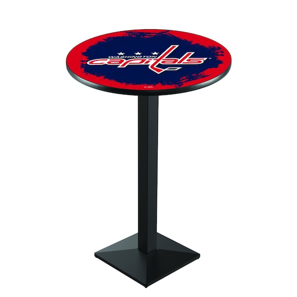 Holland Bar Stool Co 36" Blk Wrinkle Washington Capitals Pub Table - L217B3628WSHCAP
