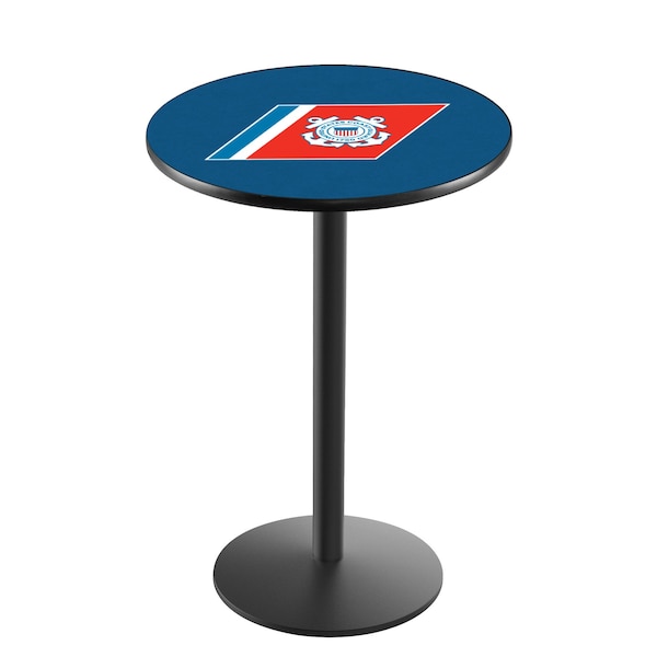 Holland Bar Stool Co 36" Blk Wrinkle U.S. Coast Guard Pub Table - L214B3628CSTGRD