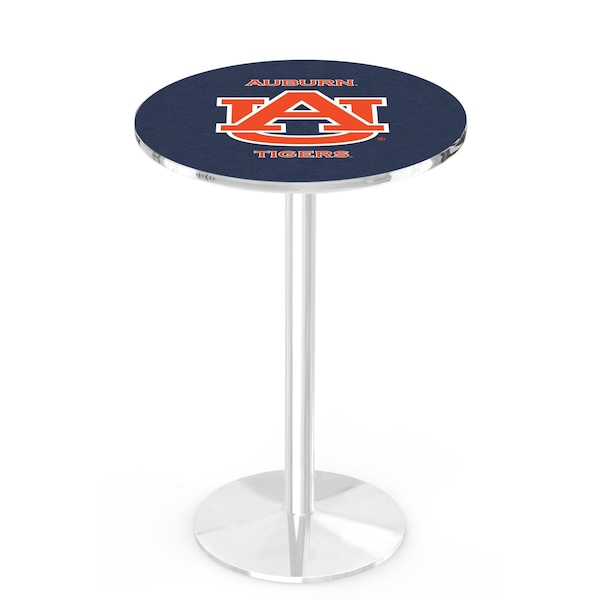 Holland Bar Stool Co 36" Chrome Auburn Pub Table, 36" dia. Top - L214C3636AUBURN