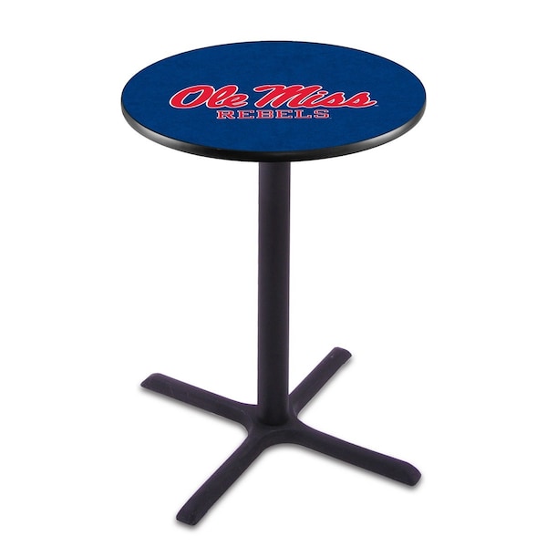 Holland Bar Stool Co 36" Blk Wrinkle Ole' Miss Pub Table - L211B3628MSSPPU