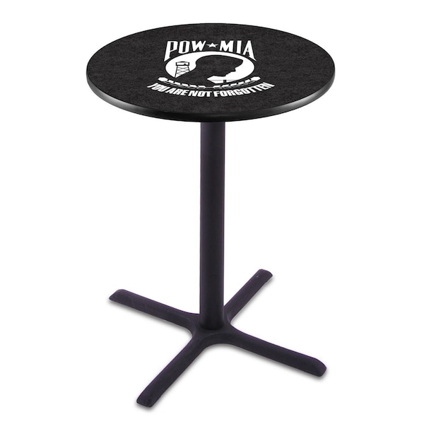 Holland Bar Stool Co 36" Blk Wrinkle POW/MIA Pub Table - L211B3628POWMIA