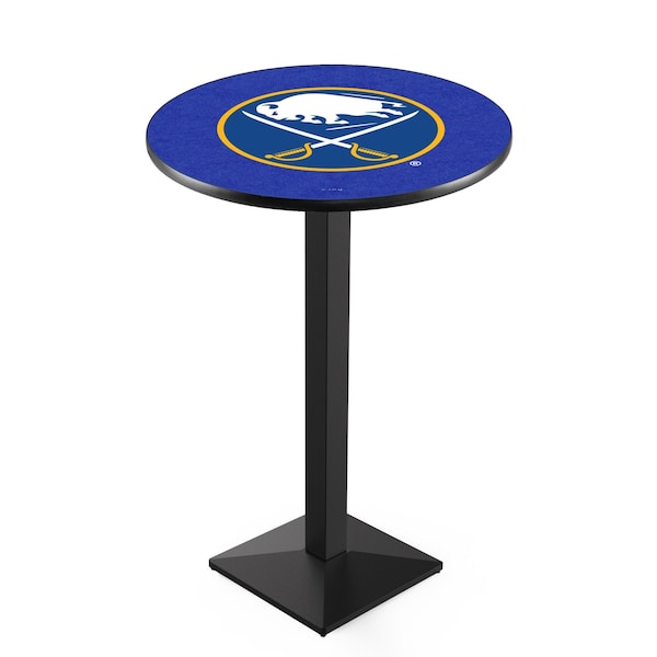 Holland Bar Stool Co 36" Blk Wrinkle Buffalo Sabres Pub Table, 36" dia. Top - L217B3636BUFSAB