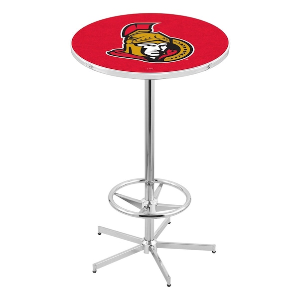 Holland Bar Stool Co 42" Chrome Ottawa Senators Pub Table - L216C4228OTTSEN