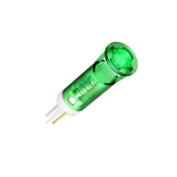 Apem Inc Indicadores de montaje en panel LED de 12 mm Sldr Lug Green brillante 110Vac - QS121XXHG110