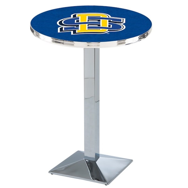 Holland Bar Stool Co 42" Chrome South Dakota State Pub Table, 36" dia. Top - L217C4236SDAKST
