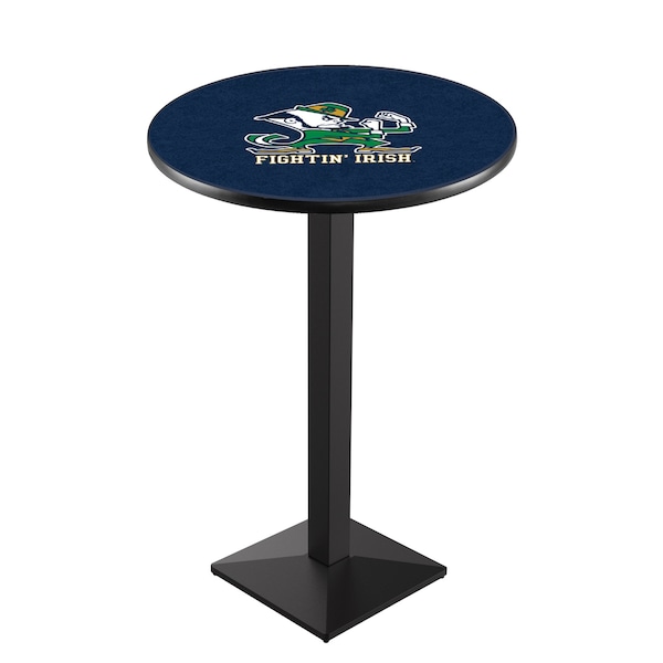 Holland Bar Stool Co 36" Blk Wrinkle Notre Dame Leprechaun Pub Table - L217B3628ND-LEP