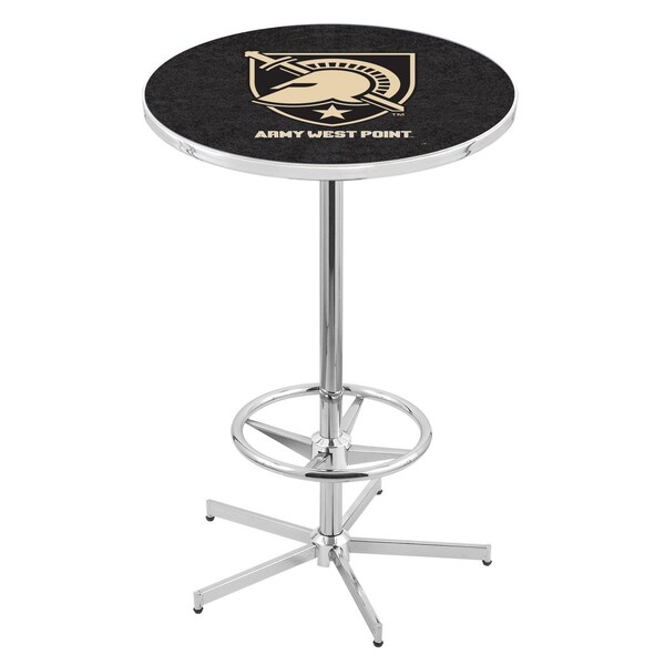 Holland Bar Stool Co 42" Chrome US Military Academy ARMY Pub Table - L216C4228USMILA
