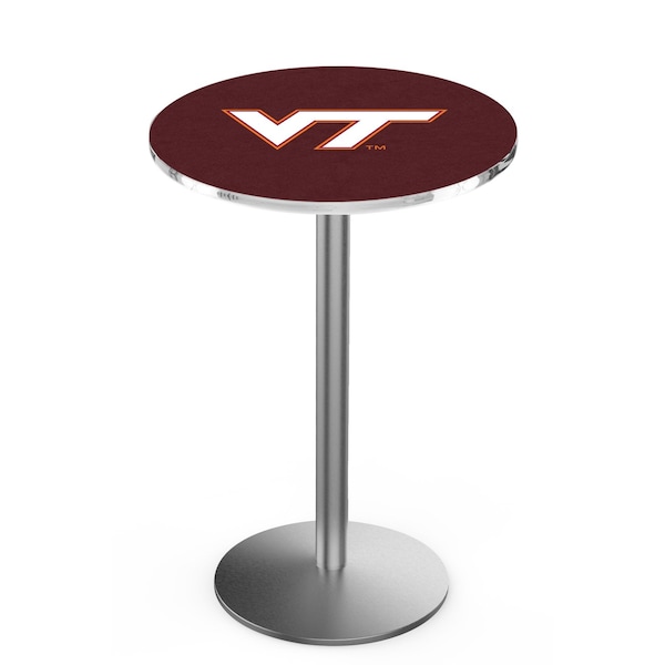 Holland Bar Stool Co 36" Stainless Steel Virginia Tech Pub Table, 36" dia. Top - L214S3636VATECH