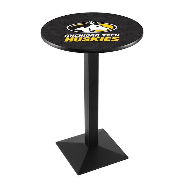 Holland Bar Stool Co 36" Blk Wrinkle Michigan Tech Pub Table, 36" dia. Top - L217B3636MITECH