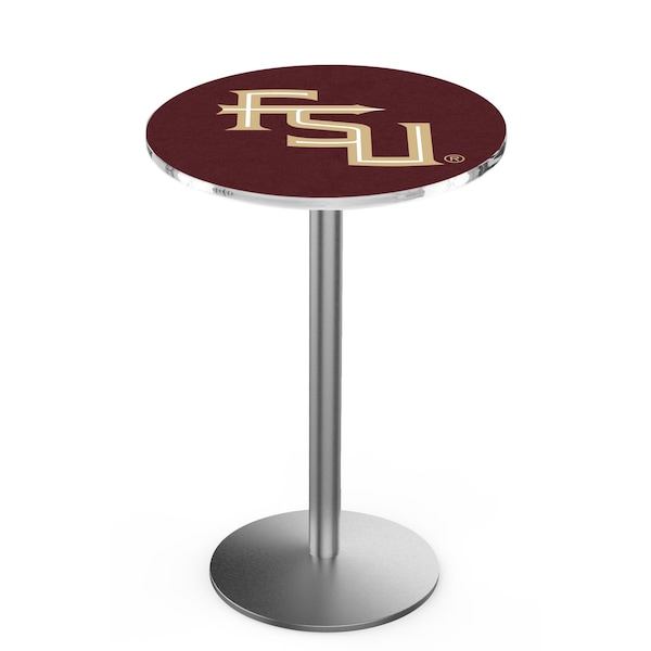 Holland Bar Stool Co 42" Stainless Steel Florida State (Script) Pub Table, 36" dia. Top - L214S4236FSU-FS