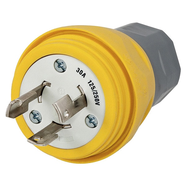 Hubbell 30A Watertight Locking Plug 3P 3W 125/250VAC - HBL28W08