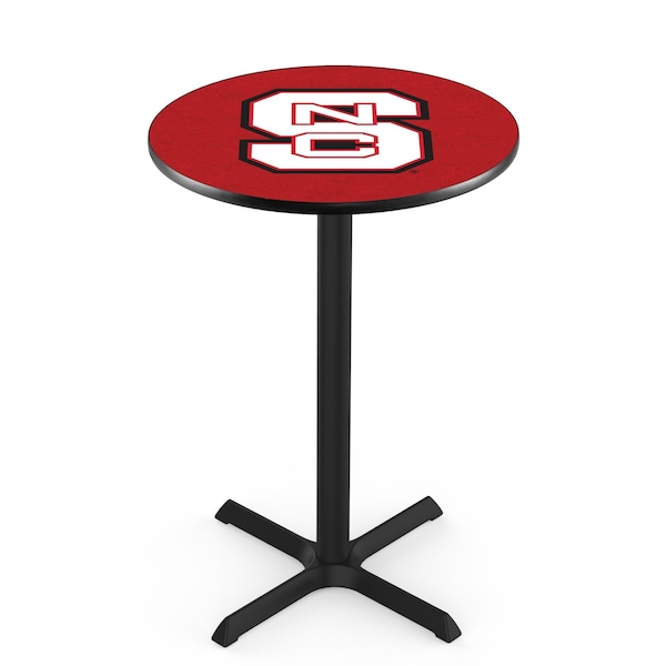 Holland Bar Stool Co 36" Blk Wrinkle North Carolina State Pub Table, 36" dia. Top - L211B3636NCARST