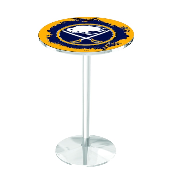 Holland Bar Stool Co 42" Chrome Buffalo Sabres Pub Table - L214C4228BUFSAB
