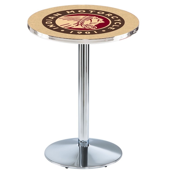 Holland Bar Stool Co 42" Chrome Indian Motorcycle Pub Table - L214C4228INDN-HD
