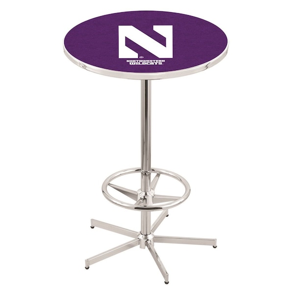 Holland Bar Stool Co 42" Chrome Northwestern Pub Table, 36" dia. Top - L216C4236NTHWST