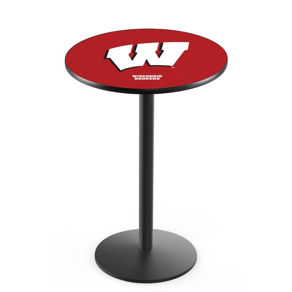 Holland Bar Stool Co 42" Blk Wrinkle Wisconsin "W" Pub Table - L214B4228WISC-W