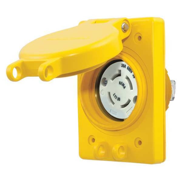 Hubbell 30A Watertight Locking Receptacle 3P 4W 600VAC - HBL69W77
