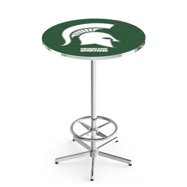 Holland Bar Stool Co 42" Chrome Michigan State Pub Table - L216C4228MICHST
