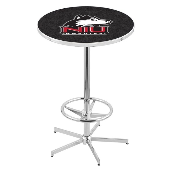 Holland Bar Stool Co 42" Chrome Northern Illinois Pub Table, 36" dia. Top - L216C4236NORILL