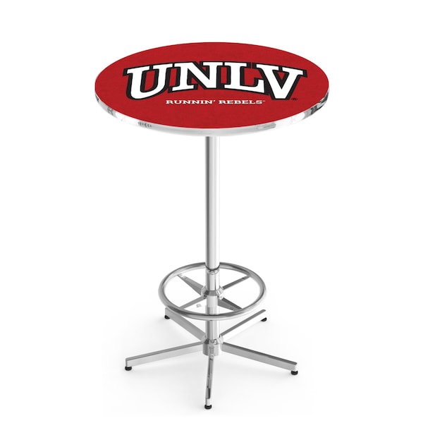 Holland Bar Stool Co 42" Chrome UNLV Pub Table, 36" dia. Top - L216C4236UNEVLV