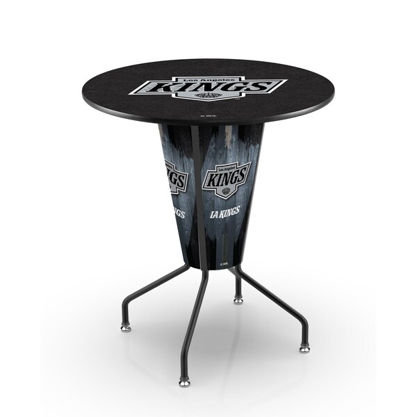 Holland Bar Stool Co Lighted 42" Black Los Angeles Kings Pub Table - L218B42LAKING36RLAKING