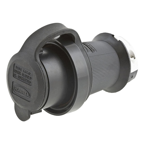 Hubbell 30A Watertight Twist-Lock Plug 2P 3W 125VAC L5-30P BK/WT - HBL2611SW
