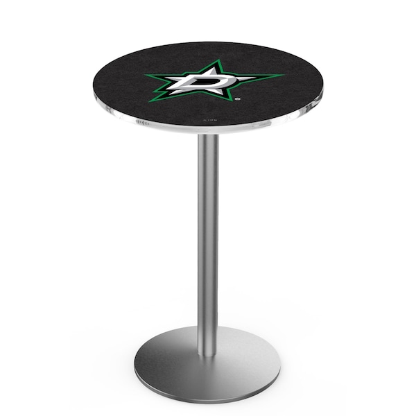 Holland Bar Stool Co 42" Stainless Steel Dallas Stars Pub Table, 36" dia. Top - L214S4236DALSTA