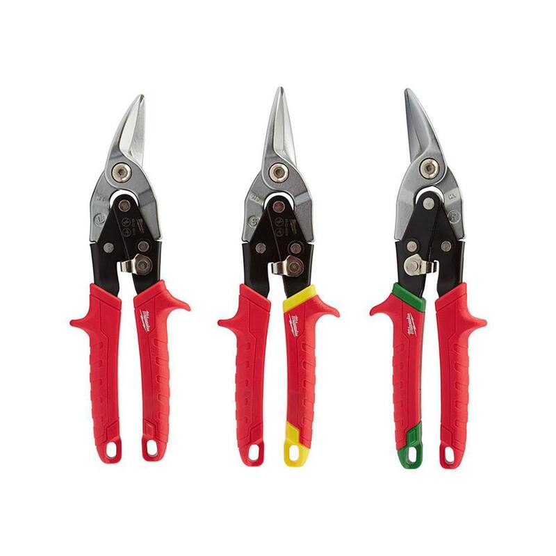 Milwaukee Left, Right, and Straight Aviation Snips Set (3-Pack) - 48-22-4533