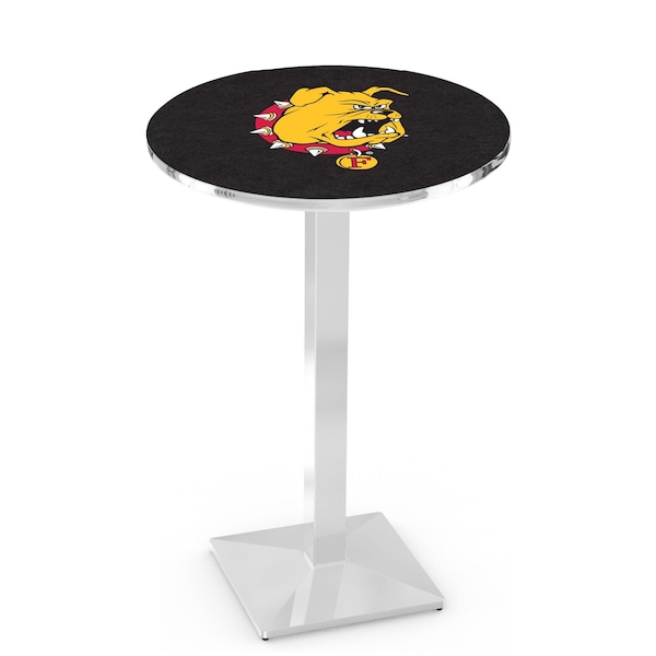 Holland Bar Stool Co 42" Chrome Ferris State Pub Table, 36" dia. Top - L217C4236FERRST