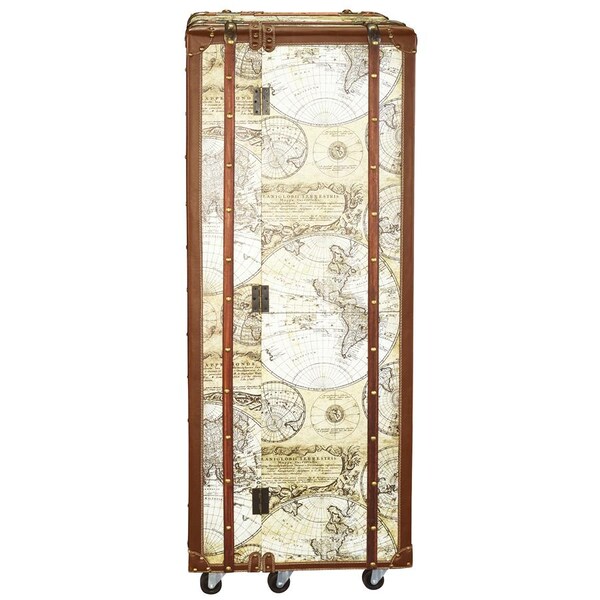 Design Toscano Italian-Style World Map Cocktail Bar Steamer Trunk - WL4001