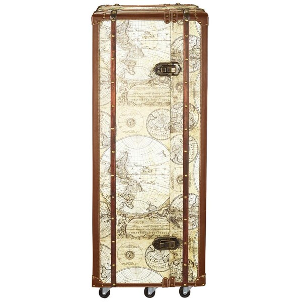 Design Toscano Italian-Style World Map Cocktail Bar Steamer Trunk - WL4001