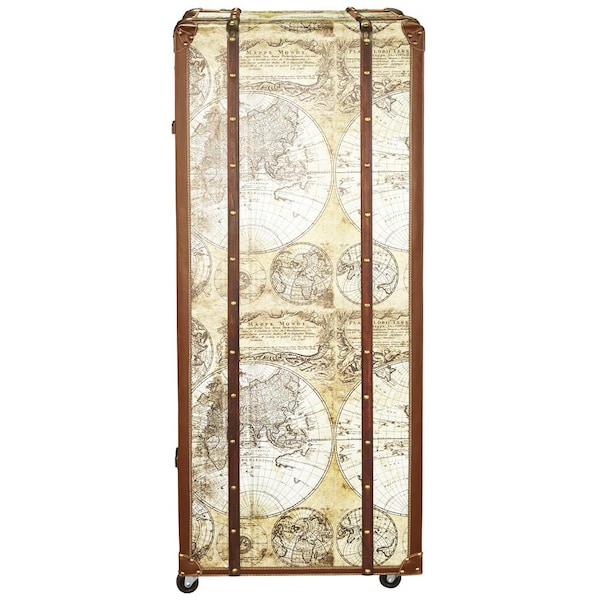 Design Toscano Italian-Style World Map Cocktail Bar Steamer Trunk - WL4001